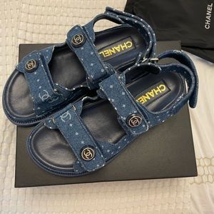 Chanel denim dad sandals - 39